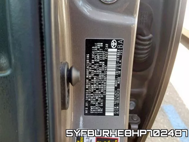 5YFBURHE8HP702487 фото 2