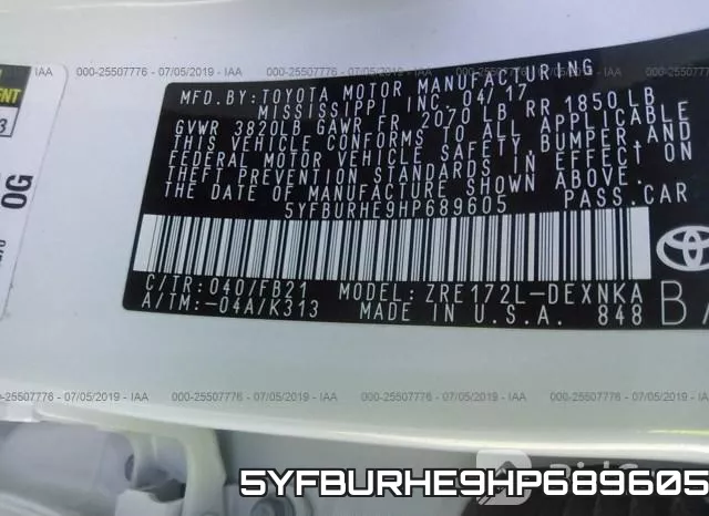 5YFBURHE9HP689605 фото 10