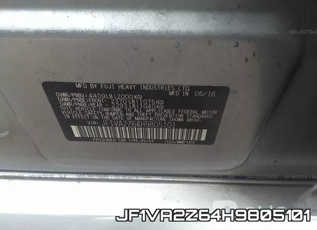 JF1VA2Z64H9805101 фото 10
