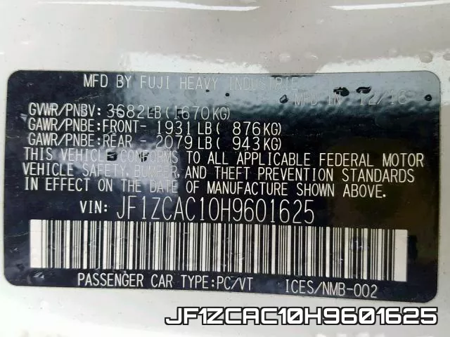 JF1ZCAC10H9601625 фото 2