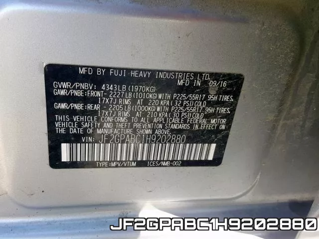JF2GPABC1H9202880 фото 2