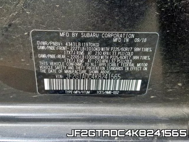 JF2GTADC4K8241565 фото 2