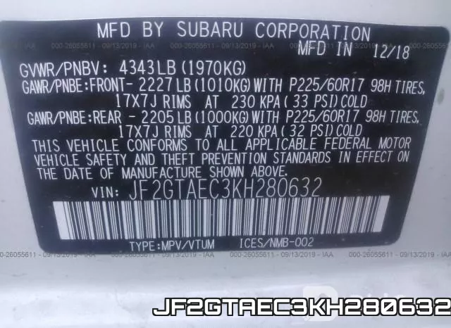 JF2GTAEC3KH280632 фото 10