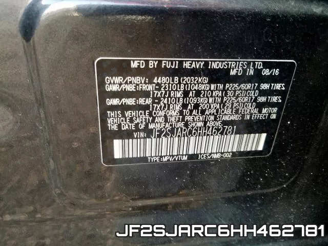 JF2SJARC6HH462781 фото 2