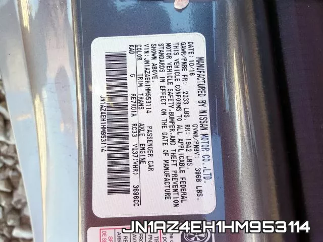 JN1AZ4EH1HM953114 фото 2