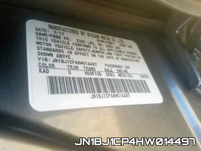 JN1BJ1CP4HW014497 фото 2