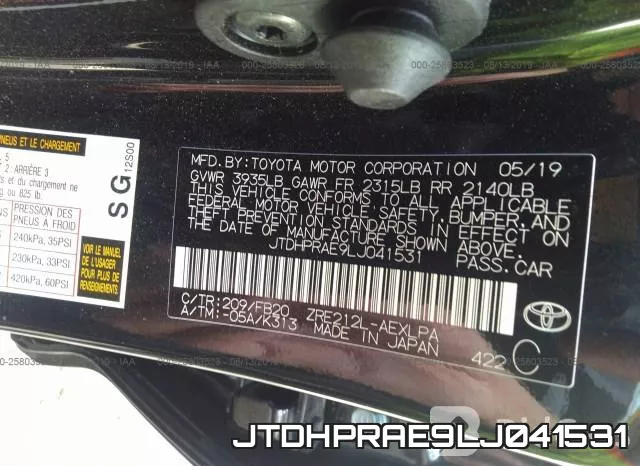 JTDHPRAE9LJ041531 фото 10