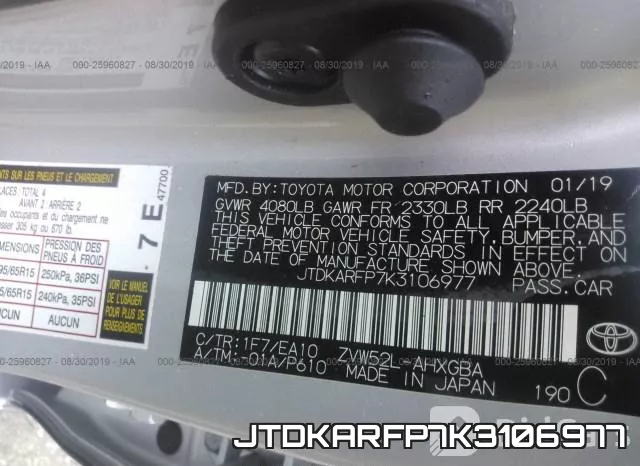 JTDKARFP7K3106977 фото 10