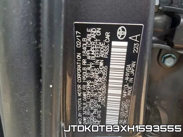 JTDKDTB3XH1593555 фото 2
