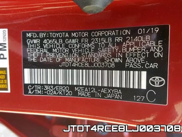 JTDT4RCE8LJ003708 фото 2