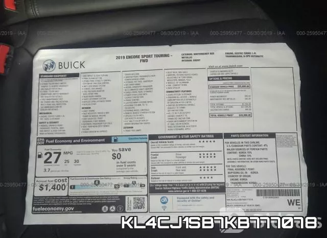 KL4CJ1SB7KB777078 фото 7