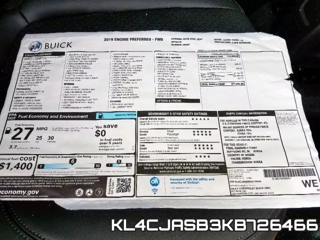 KL4CJASB3KB726466 фото 9
