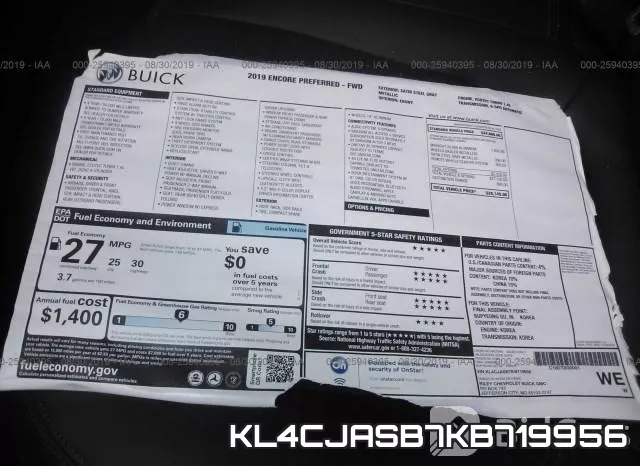 KL4CJASB7KB719956 фото 7