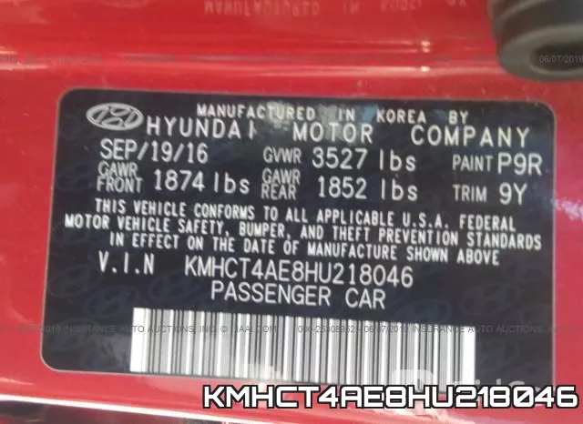 KMHCT4AE8HU218046 фото 10