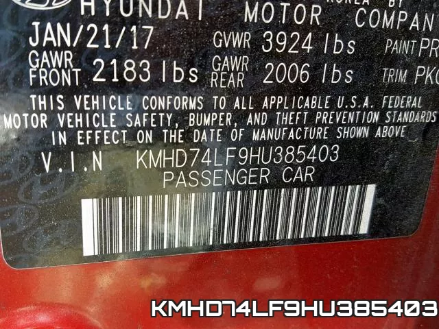 KMHD74LF9HU385403 фото 2