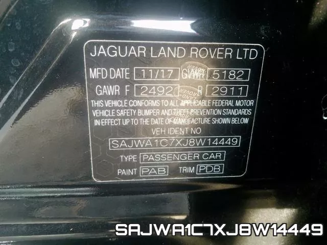 SAJWA1C7XJ8W14449 фото 2