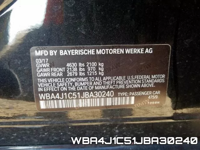 WBA4J1C51JBA30240 фото 2