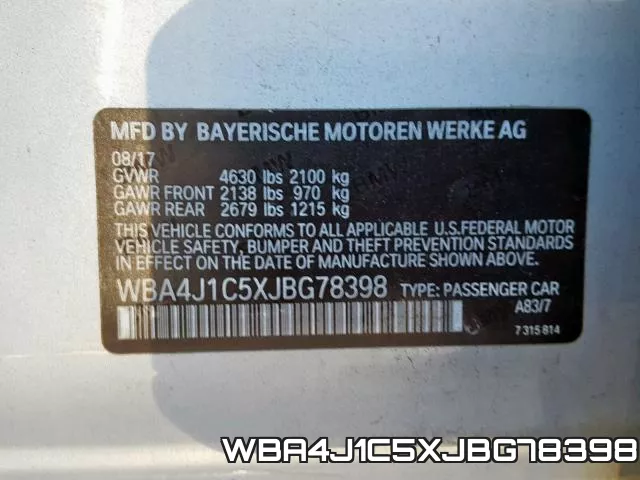 WBA4J1C5XJBG78398 фото 2