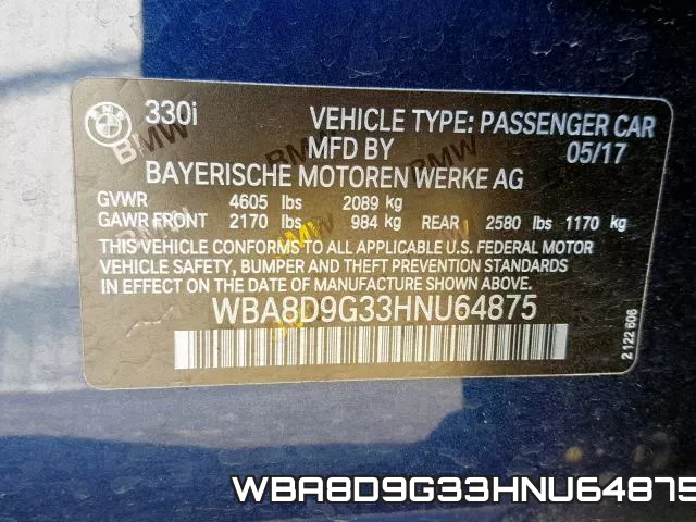 WBA8D9G33HNU64875 фото 2