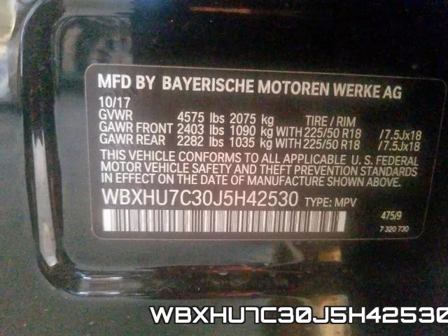 WBXHU7C30J5H42530 фото 2