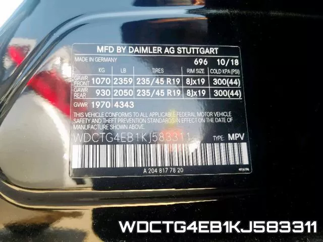 WDCTG4EB1KJ583311 фото 2