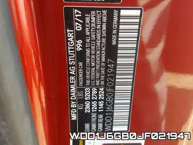 WDD1J6GB0JF021947 фото 2