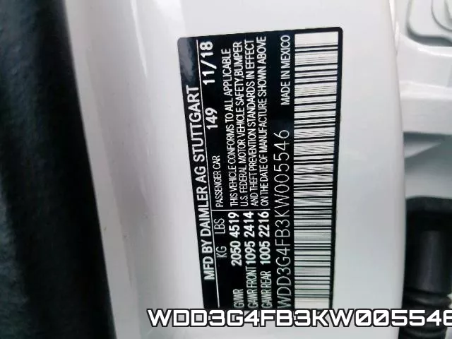 WDD3G4FB3KW005546 фото 2