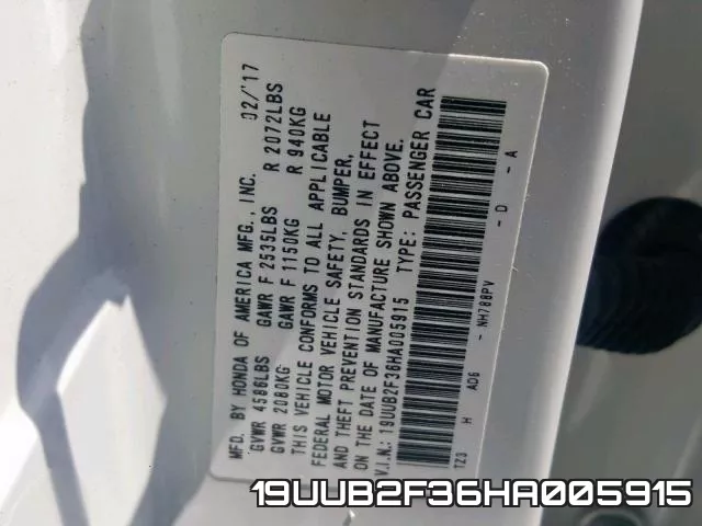 19UUB2F36HA005915 фото 2