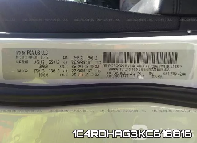 1C4RDHAG3KC616816 фото 10