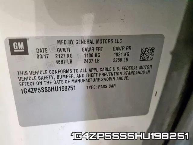 1G4ZP5SS5HU198251 фото 2