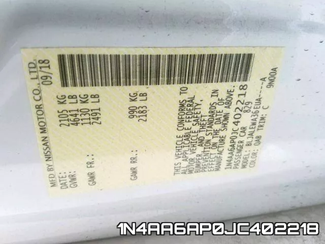 1N4AA6AP0JC402218 фото 2