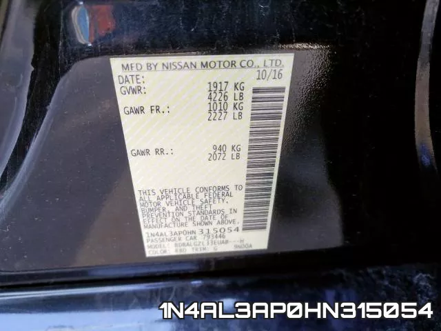 1N4AL3AP0HN315054 фото 2