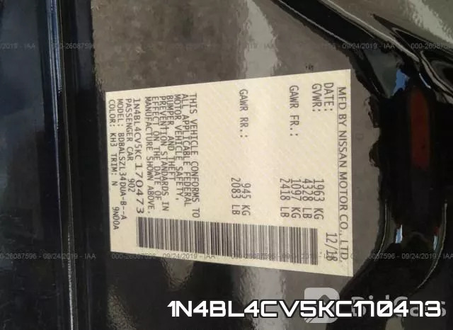 1N4BL4CV5KC170473 фото 10
