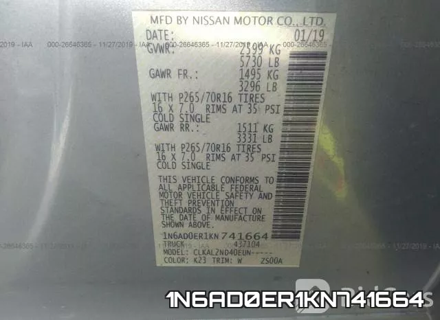 1N6AD0ER1KN741664 фото 10