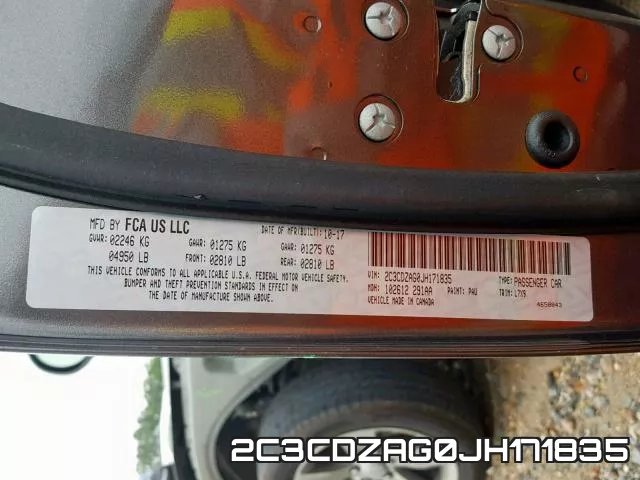 2C3CDZAG0JH171835 фото 2