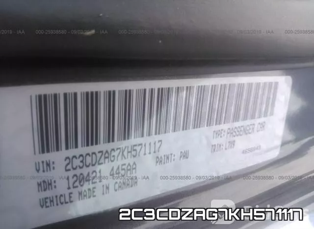 2C3CDZAG7KH571117 фото 10