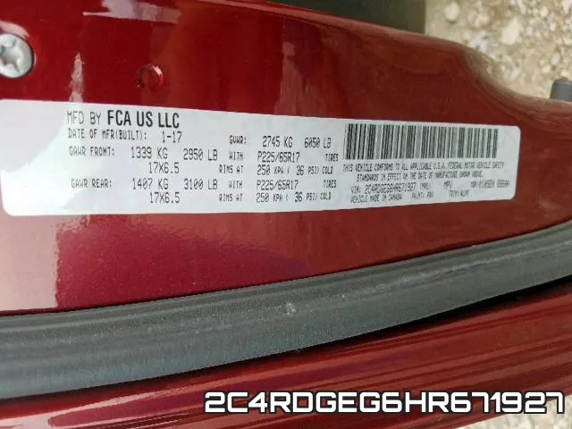 2C4RDGEG6HR671927 фото 2
