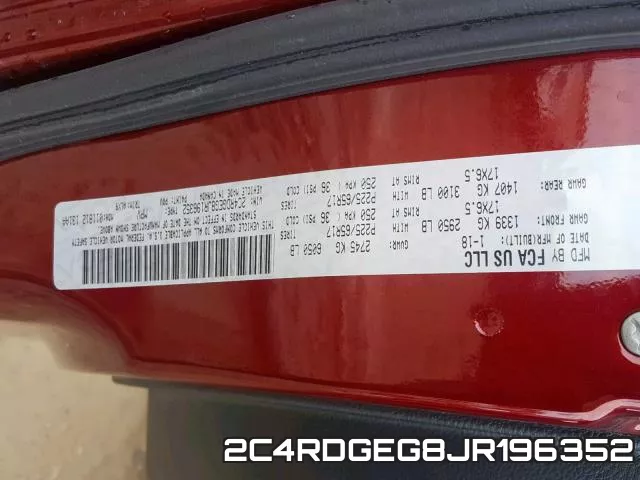 2C4RDGEG8JR196352 фото 2