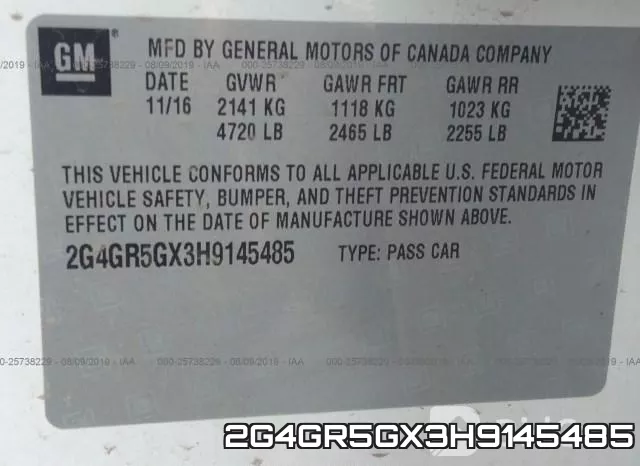 2G4GR5GX3H9145485 фото 10