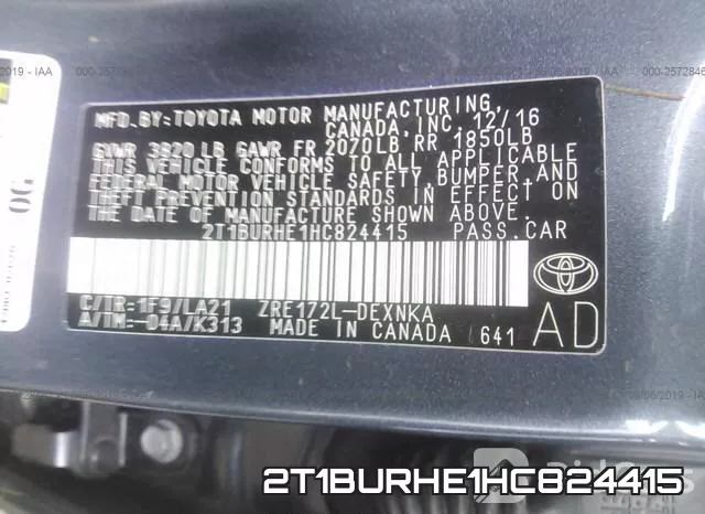 2T1BURHE1HC824415 фото 10