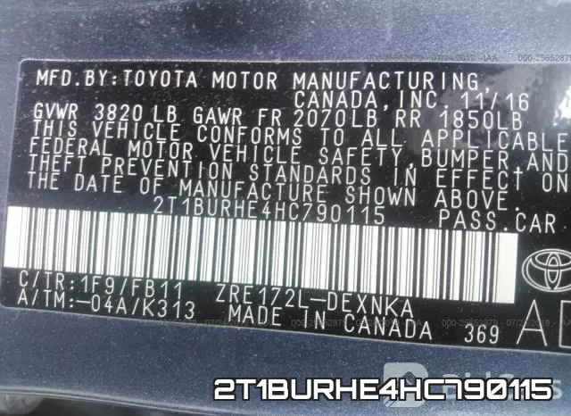 2T1BURHE4HC790115 фото 9