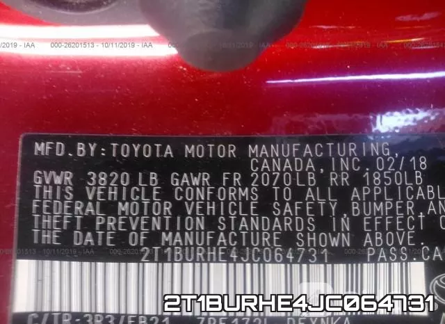 2T1BURHE4JC064731 фото 10