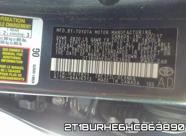 2T1BURHE6HC863890 фото 10