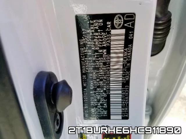 2T1BURHE6HC911890 фото 2