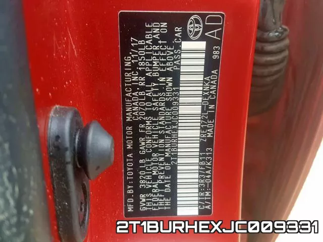2T1BURHEXJC009331 фото 2