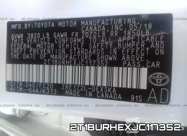 2T1BURHEXJC117352 фото 10