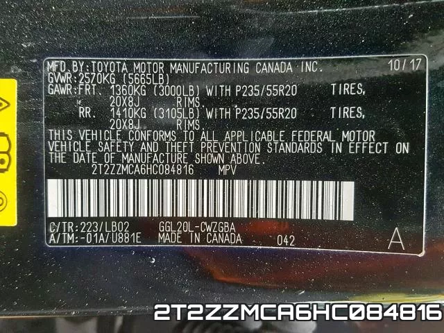 2T2ZZMCA6HC084816 фото 2