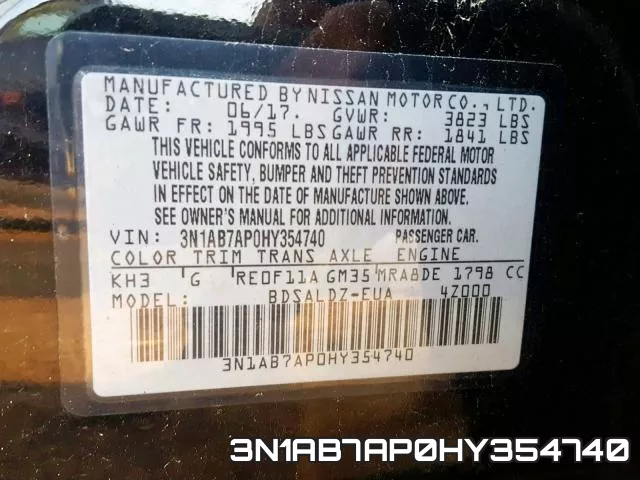 3N1AB7AP0HY354740 фото 2