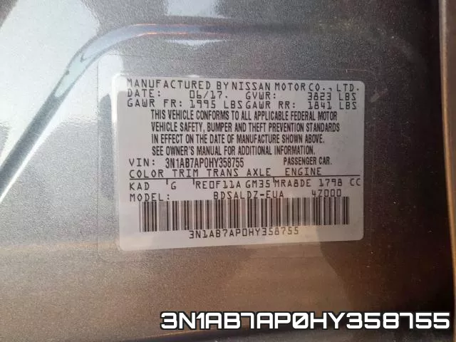3N1AB7AP0HY358755 фото 2