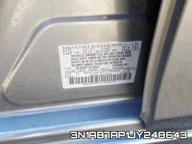 3N1AB7AP1JY248643 фото 2